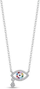 Sterling Silver Heart Pendant Necklace with Cubic Zirconia