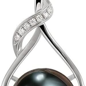 Tahitian-Style Black Pearl Necklace – Elegant Gift for Women